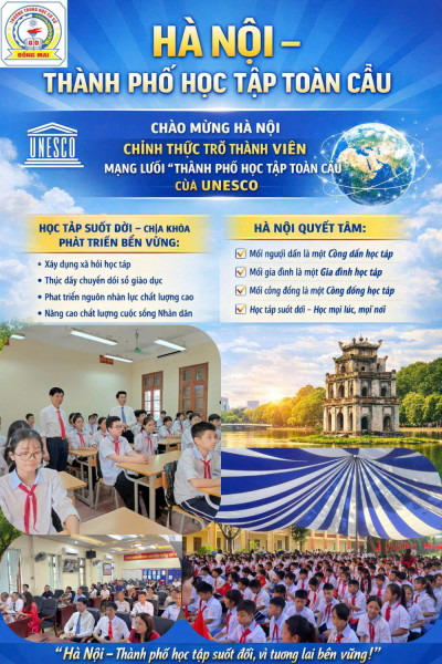 Tuyên truyền về Lễ đón nhận danh hiệu thành phố Hà Nội là thành viên mạng lưới "Thành phố học tập toàn cầu" của UNESCO