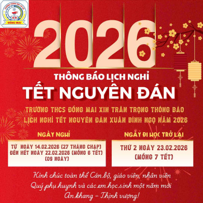 Lịch nghỉ Tết Nguyên Đán 2026