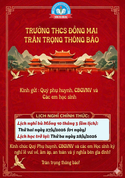 Lịch nghỉ lễ Giỗ Tổ Hùng Vương 10/3 (Âm lịch)