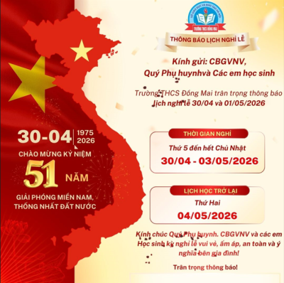 Lịch nghỉ lễ 30/04 và 01/05 năm 2026