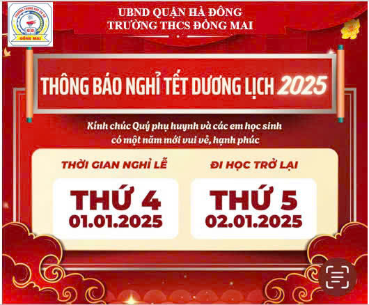 Lịch nghỉ Tết Dương Lịch 2025