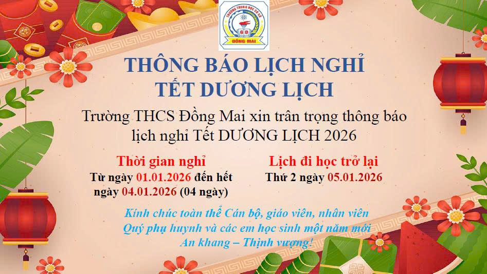 Lịch nghỉ Tết Dương lịch 2026